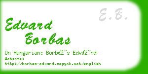 edvard borbas business card
